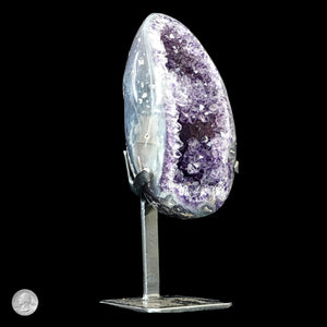 AMETHYST AND AGATE GEODE WITH HORIZONTAL BAR
