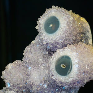 AMETHYST CLUSTER WITH AGATE EYES