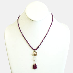 RUBY MOONSTONE NECKLACE