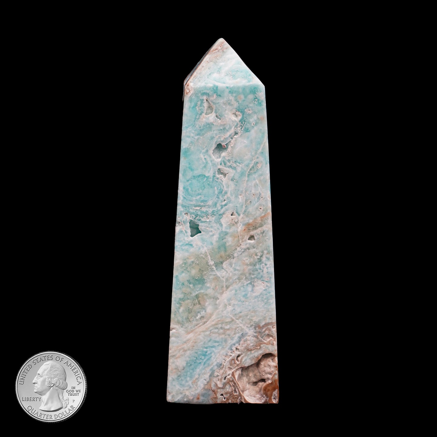 BLUE ARAGONITE OBELISK