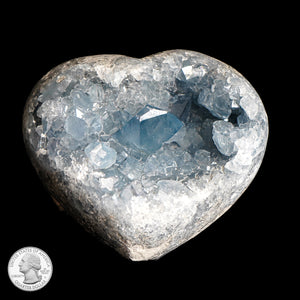 BLUE CELESTITE HEART