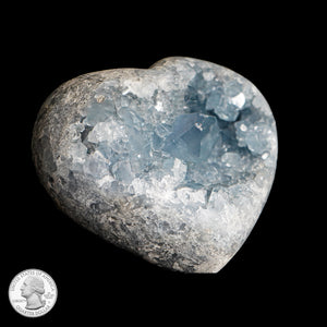 BLUE CELESTITE HEART