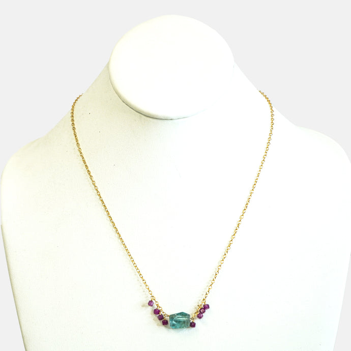 RUBY AND APATITE NECKLACE