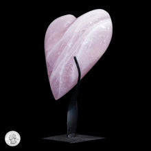 Load image into Gallery viewer, ROSE QUARTZ HEART IN A METAL BASE