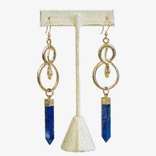 Load image into Gallery viewer, SNAKE EARRINGS WITH LAPIS DROP