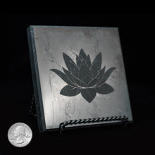 Load image into Gallery viewer, SHUNGITE LOTUS FLOWER TILE