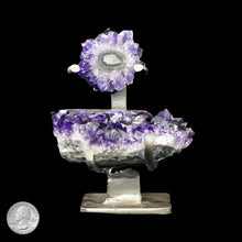 Load image into Gallery viewer, AMETHYST AND AGATE TWO-PART GEODE