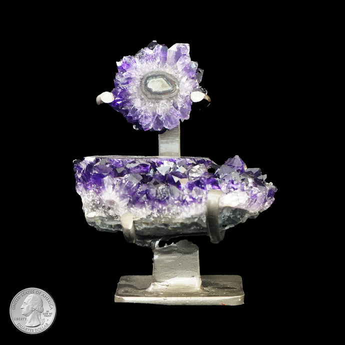 AMETHYST AND AGATE TWO-PART GEODE