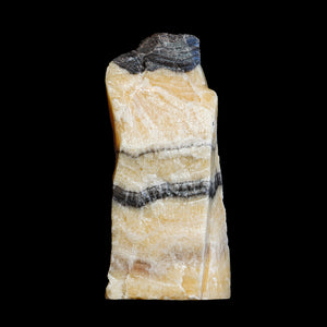 YELLOW and BLACK BANDED CALCITE NATURAL FORMATION