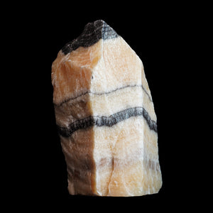 YELLOW and BLACK BANDED CALCITE NATURAL FORMATION
