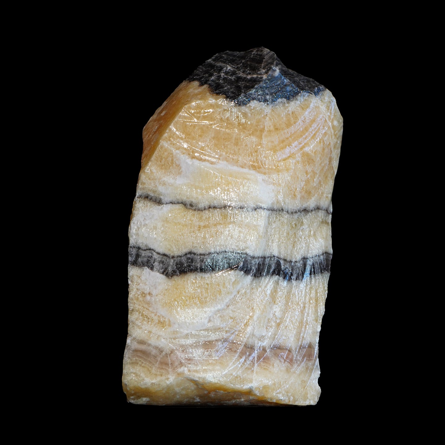 YELLOW and BLACK BANDED CALCITE