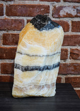 Load image into Gallery viewer, YELLOW and BLACK BANDED CALCITE NATURAL FORMATION