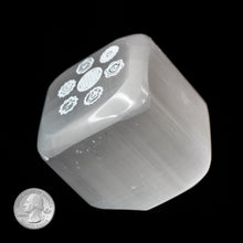 Load image into Gallery viewer, SELENITE CUBE with CHAKRA SYMBOLS
